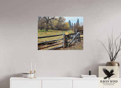 32.8 x 24″, Fine Art Print on Photo Rag Baryta - unframed (email for framing options) Pasture Gate Nature Photography Print