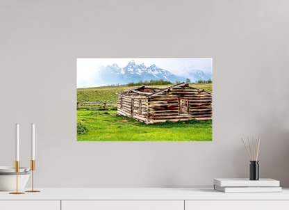 19.8 x 12″, Print on Canvas - ready to hang or set on a shelf The Cabin - Echoes of Jackson Hole Wyoming Nature Photography Print