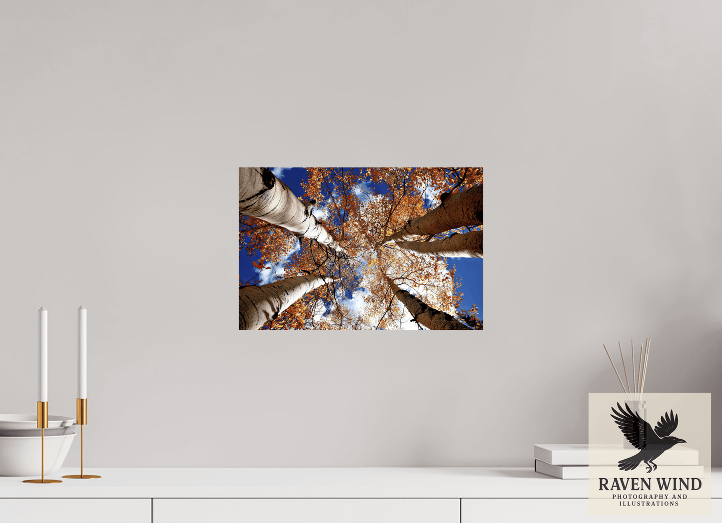 15 x 10″, ChromaLuxe HD Metal Print - ready to hang Reaching for the Sky - Aspens in the Fall Nature Photography Print