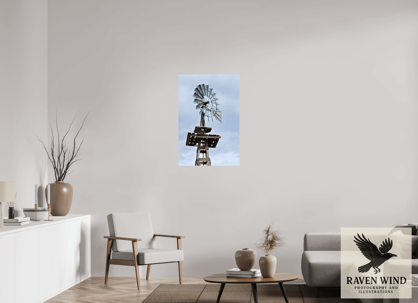 24 x 36″, Fine Art Print on Photo Rag Baryta - unframed (email for frame options) Rustic Windmill - Tribute to Americana Nature Photography Print