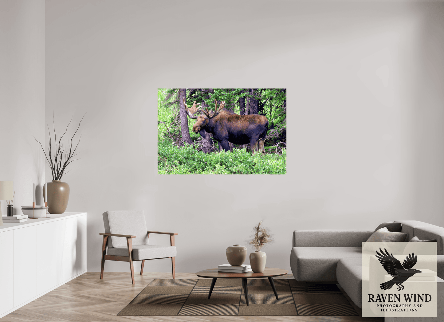 60 x 40″, Fine Art Print on Pearl Texture - unframed (email for frame options) Watchful Moose Nature Photography Print