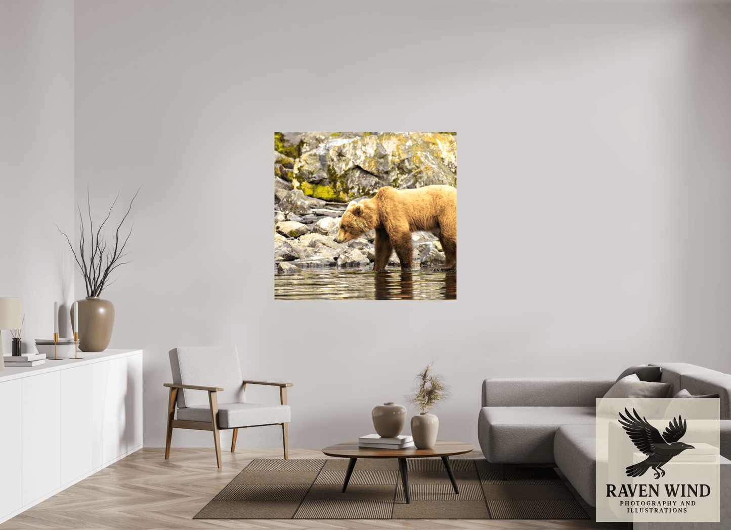 50.9 x 47″, Print on Canvas - ready to hang or set on a shelf Looking for Dinner Nature Photography Print