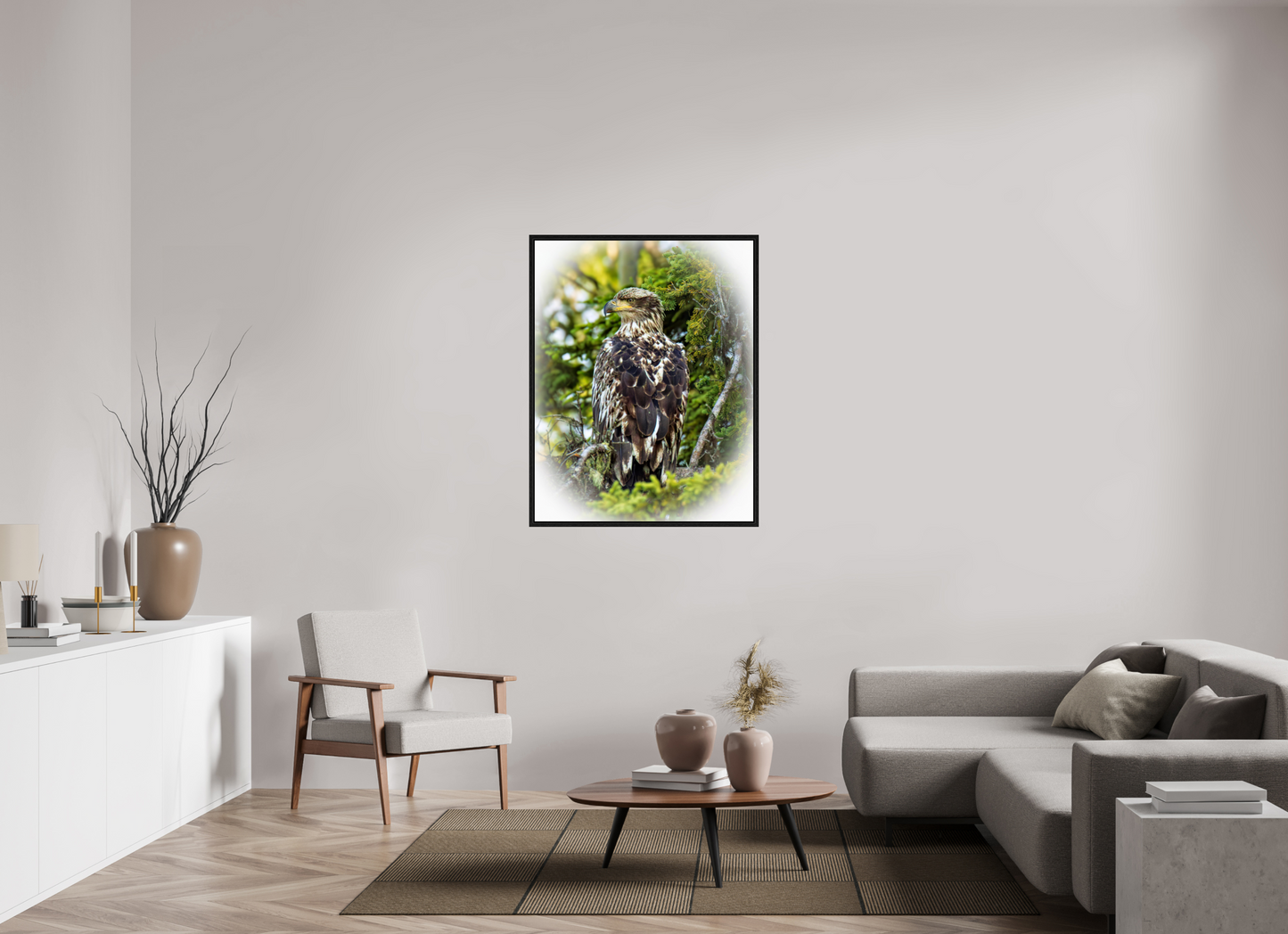 Forest Watch – Young Eagle Among the Pines Nature Photography Print