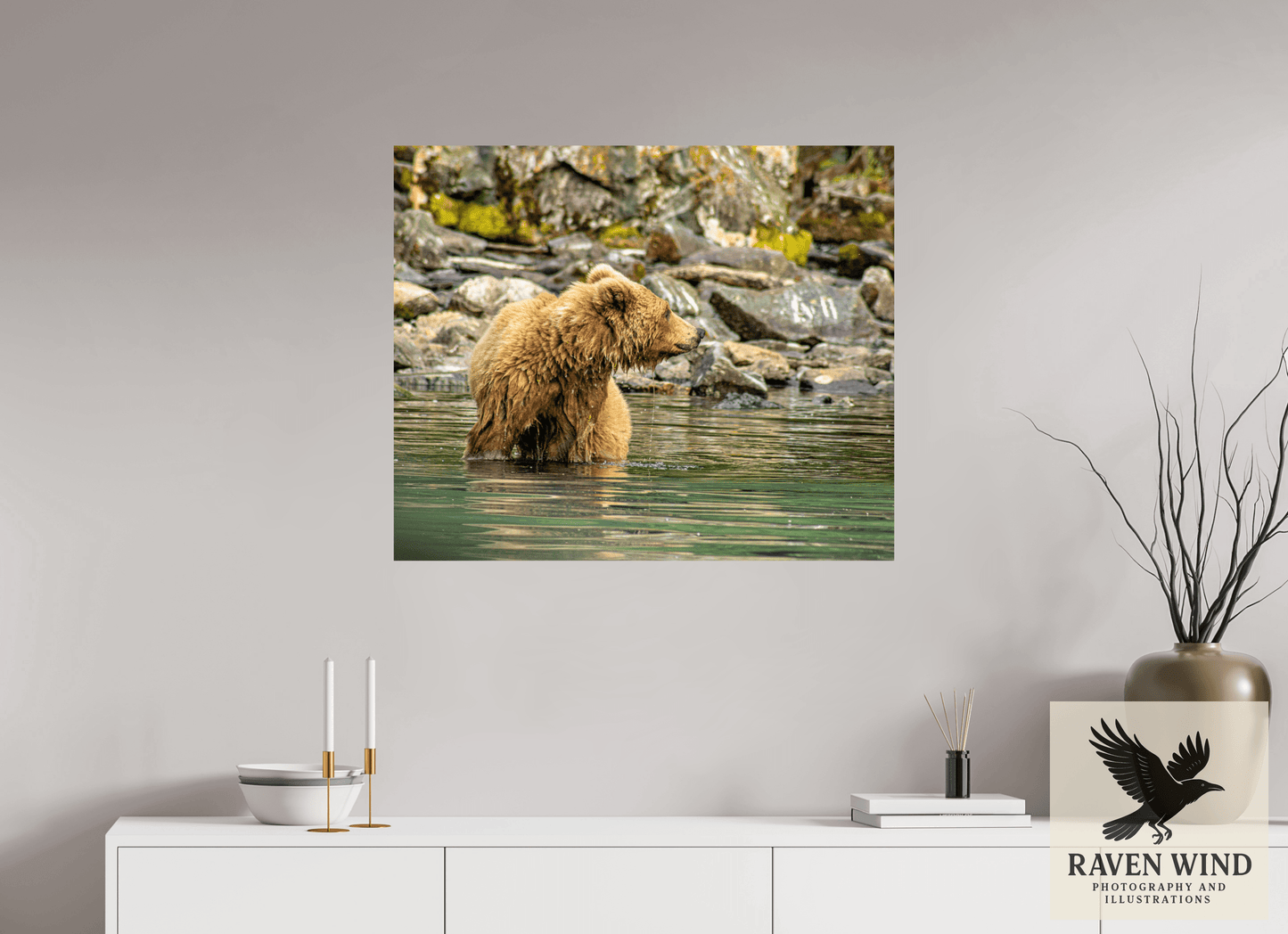33.7 x 28″, ChromaLuxe HD Metal Print - ready to hang Watchful Momma Nature Photography Print