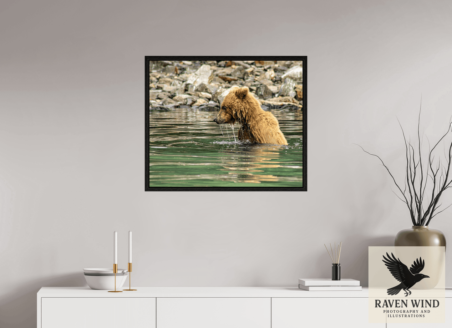 29.2 x 24″, Floater Frame - black oak frame - ready to hang Eye on the Prize Nature Photography Print