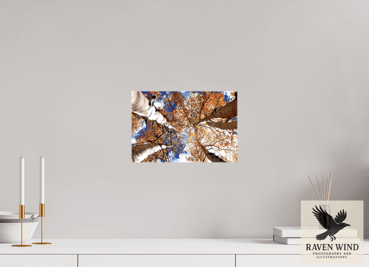 12 x 8″, Print on Canvas - ready to hang or set on a shelf Reaching for the Sky - Aspens in the Fall Nature Photography Print