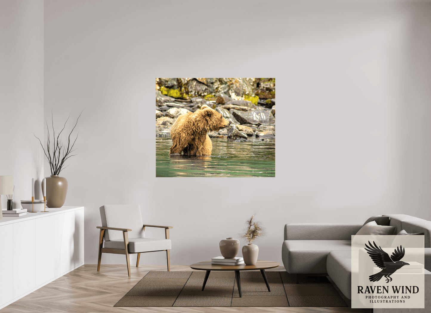56.7 x 47″, Print on Canvas - ready to hang or set on a shelf Watchful Momma Nature Photography Print