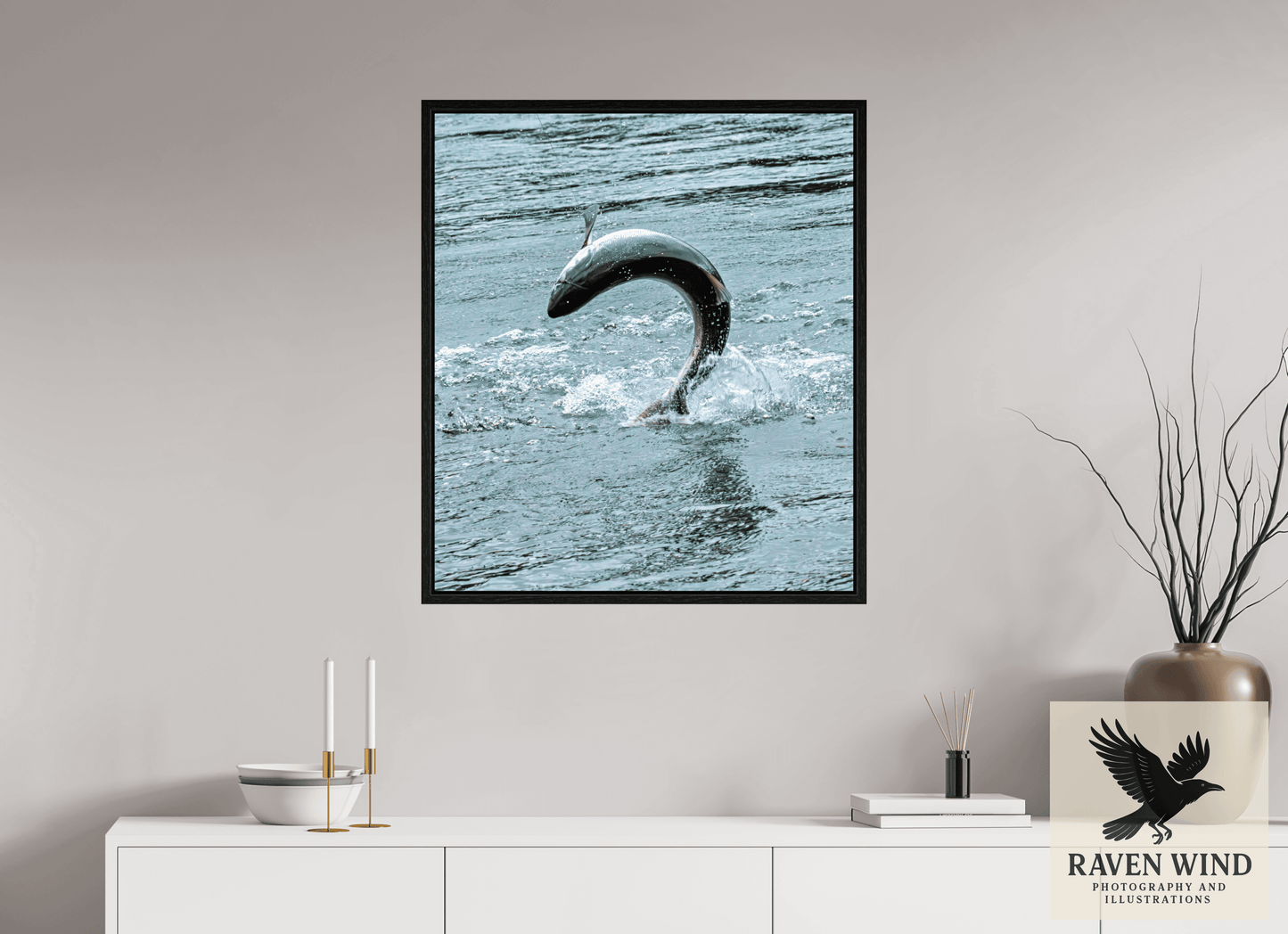 28 x 31.9″, Floater Frame - black oak frame - ready to hang Hooked on the Wild Nature Photography Print