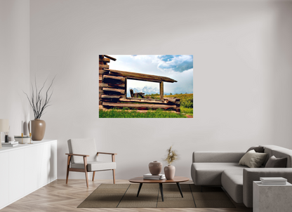 66 x 44″, Print on Canvas - ready to hang or set on a shelf Cabin with a View Nature Photography Print