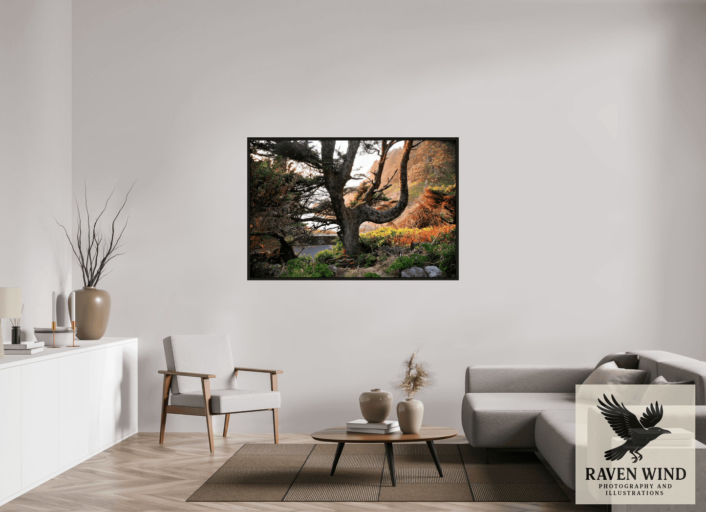 60 x 40″, Floater Frame - black oak frame - ready to hang Sunset Glow Fine Art Nature Photography Print