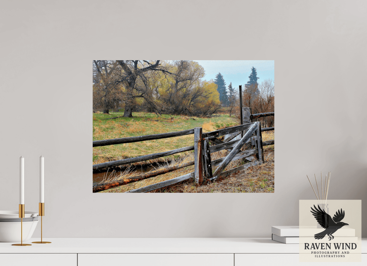 Raven Wind Photography & Illustrations-Pasture Gate Fine Art Nature Print -
