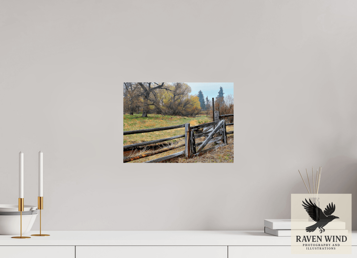 Raven Wind Photography & Illustrations-Pasture Gate Fine Art Nature Print -