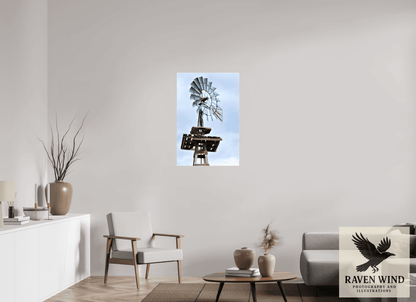 Raven Wind Photography & Illustrations-Rustic Windmill - Tribute to Americana Fine Art Nature Print -