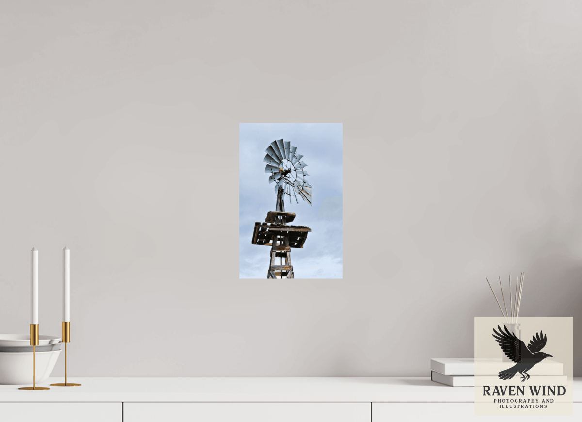 Raven Wind Photography & Illustrations-Rustic Windmill - Tribute to Americana Fine Art Nature Print -