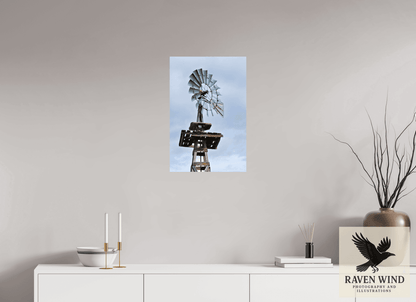 Raven Wind Photography & Illustrations-Rustic Windmill - Tribute to Americana Fine Art Nature Print -