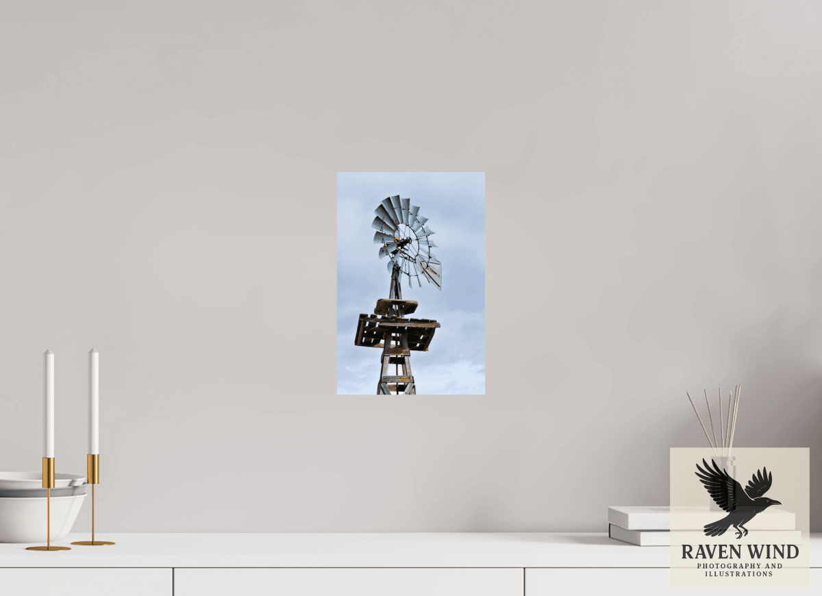 Raven Wind Photography & Illustrations-Rustic Windmill - Tribute to Americana Fine Art Nature Print -