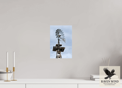 Raven Wind Photography & Illustrations-Rustic Windmill - Tribute to Americana Fine Art Nature Print -