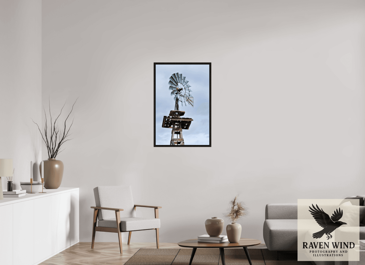 Raven Wind Photography & Illustrations-Rustic Windmill - Tribute to Americana Fine Art Nature Print -