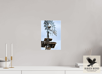 Raven Wind Photography & Illustrations-Rustic Windmill - Tribute to Americana Fine Art Nature Print -