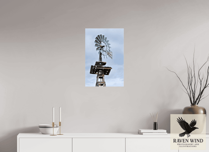 Raven Wind Photography & Illustrations-Rustic Windmill - Tribute to Americana Fine Art Nature Print -