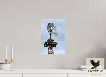 Raven Wind Photography & Illustrations-Rustic Windmill - Tribute to Americana Fine Art Nature Print -