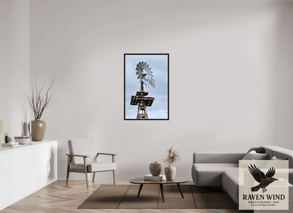 Raven Wind Photography & Illustrations-Rustic Windmill - Tribute to Americana Fine Art Nature Print -
