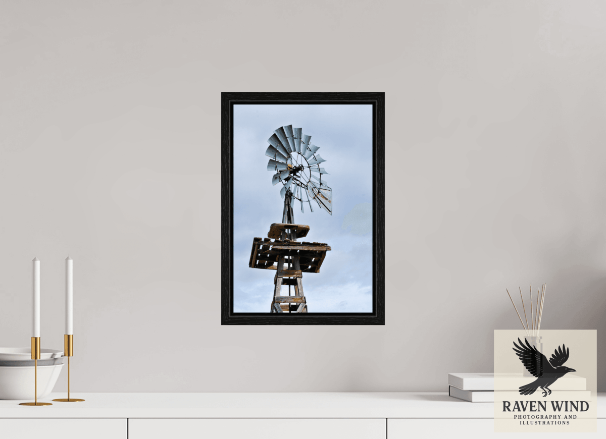 Raven Wind Photography & Illustrations-Rustic Windmill - Tribute to Americana Fine Art Nature Print -